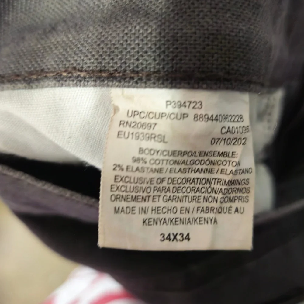 Genuine‎ Dickies Mens Carpenter Pants 34x34 Gray Duck Canvas Utility Workwear